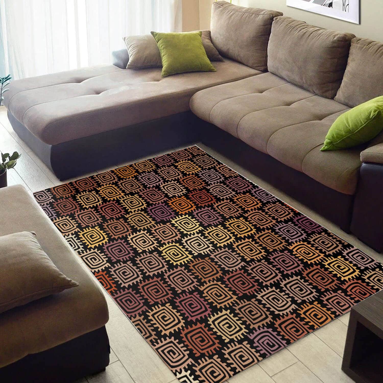 Trendy African Style Cool Black History Month Afrocentric Pattern Art Large Themed Home Rug