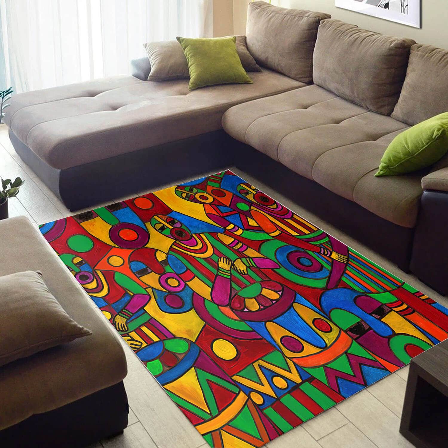 Trendy African Style Fancy Afro American Melanin Woman Carpet Themed Home Rug