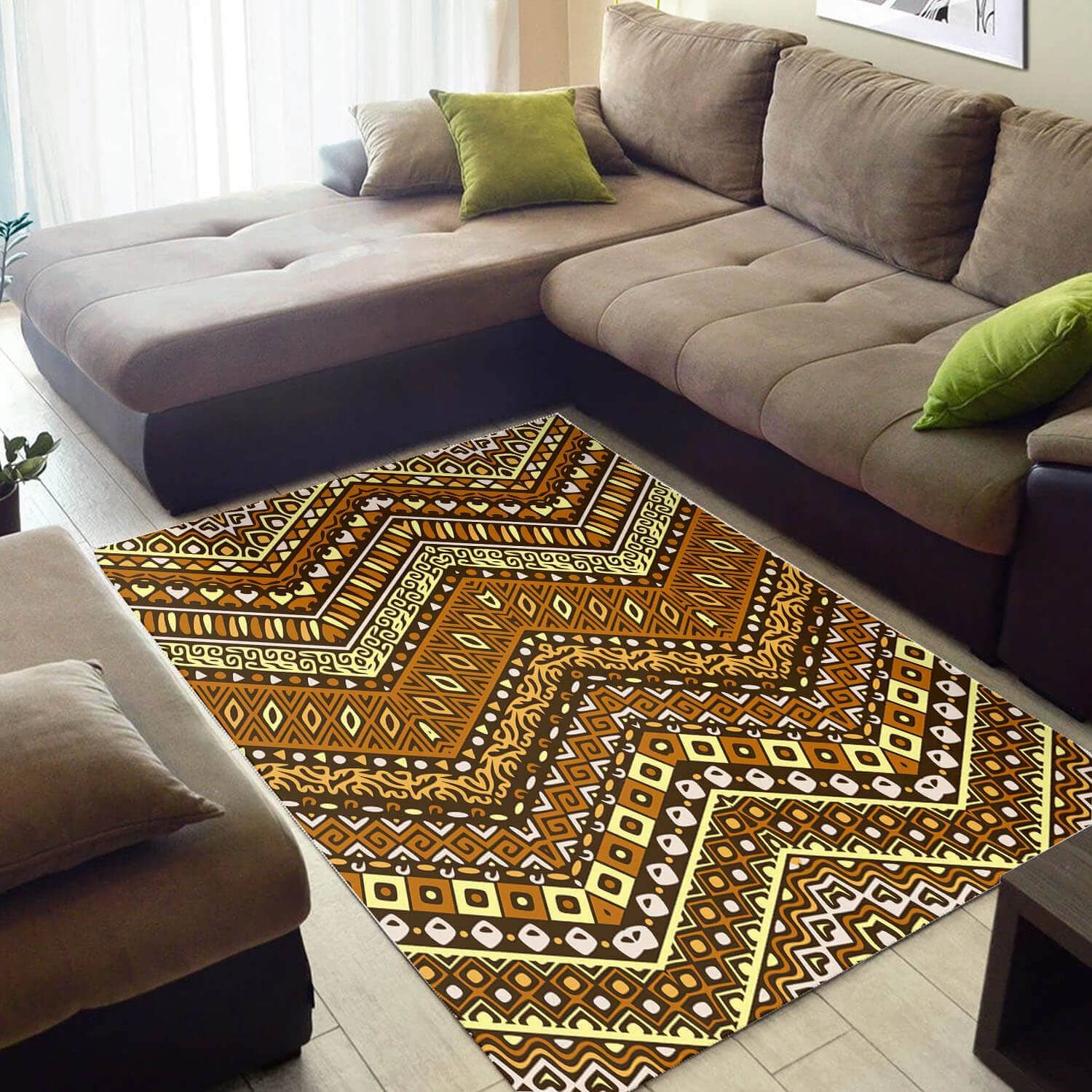 Trendy African Style Holiday Afro American Afrocentric Pattern Art Design Floor Inspired Living Room Rug