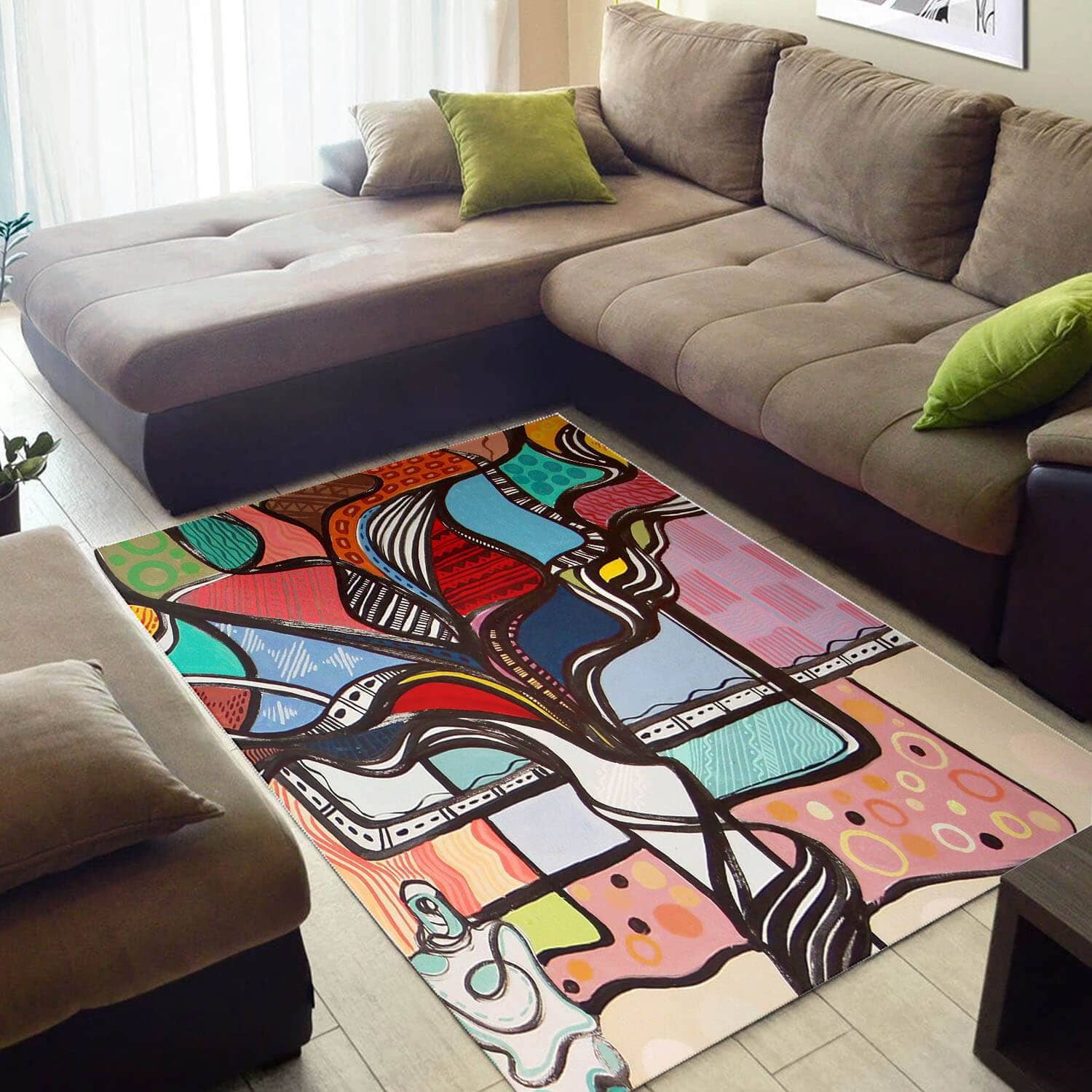 Trendy African Style Modern Afrocentric Ethnic Seamless Pattern Room Rug