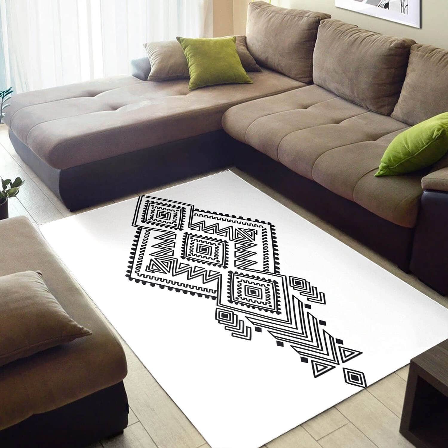 Trendy African Style Modern Natural Hair Afrocentric Pattern Art Carpet House Rug