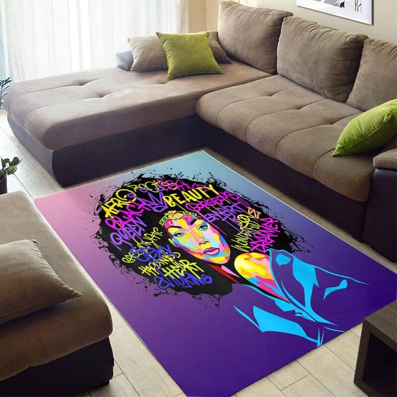 Trendy African Style Pretty American Black Art Lady Themed Carpet House Rug