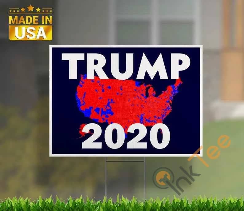Trump 2020 With Usa Map Impeach This Yard Sign