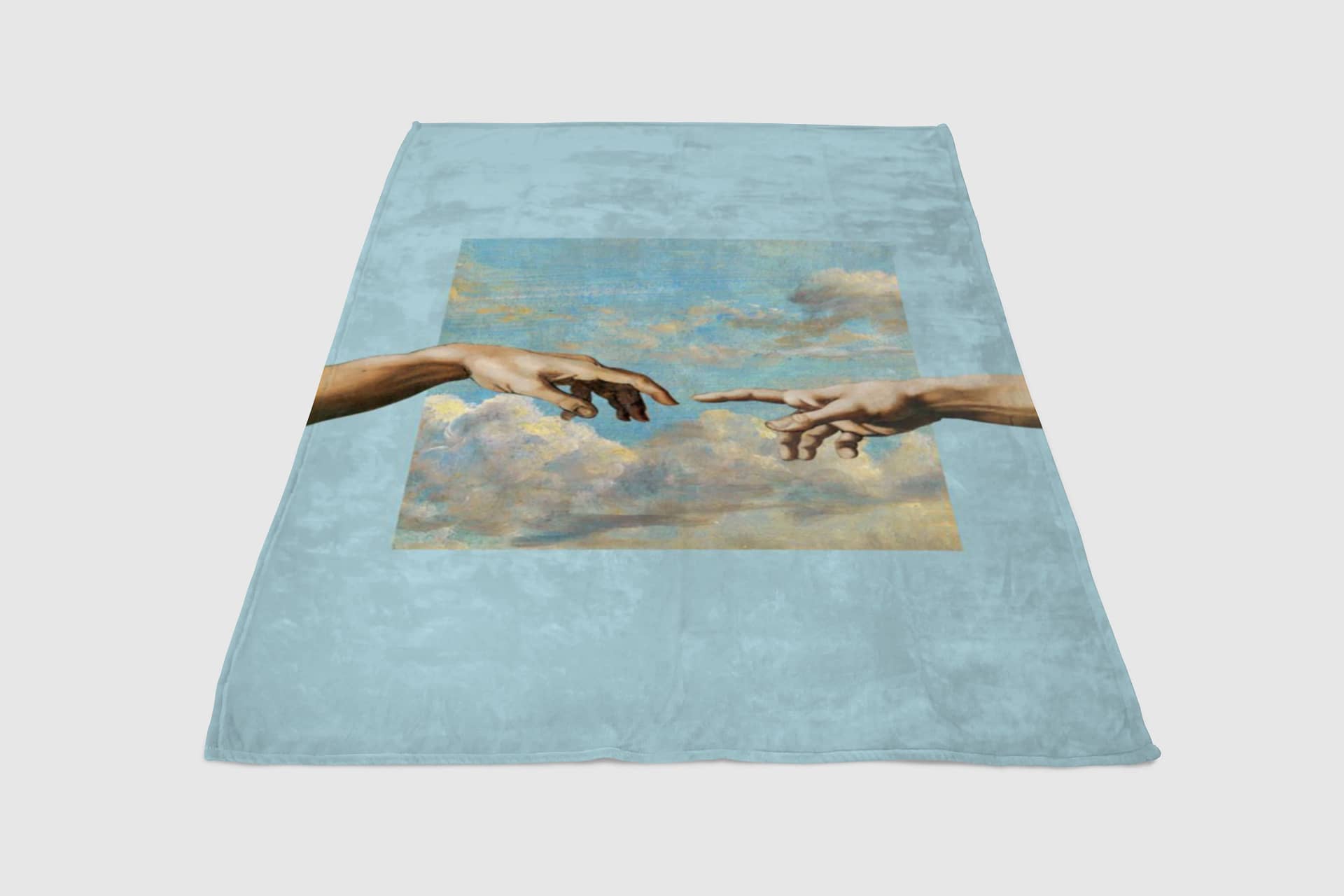 Two Hands Touching Painting Fleece Blanket