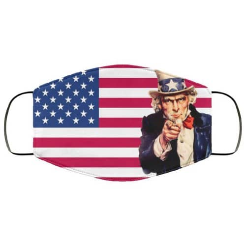 Uncle Sam Flag Us Washable No4791 Face Mask