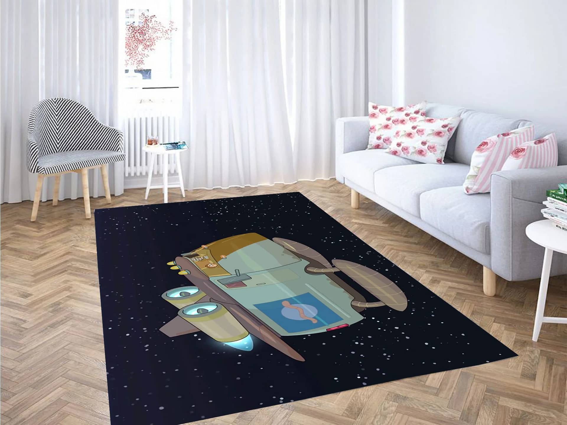 Van Space Rick And Morty Carpet Rug