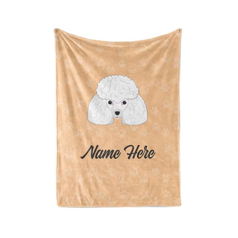 White Poodle Personalized Custom Fleece And Sherpa Blankets With Your Family Or Dog's Name - Great Gifts For Dog Lovers Fleece Blanket