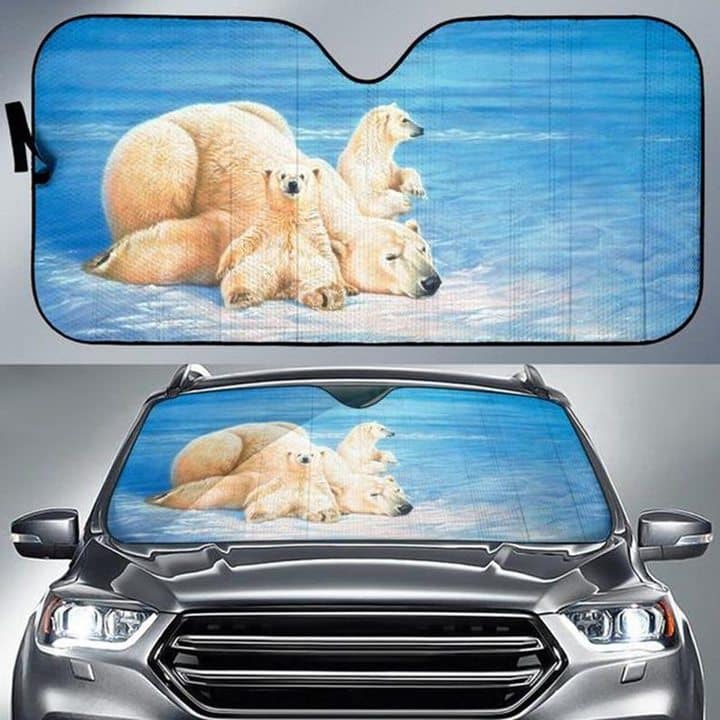 With Polar Bear Print A Unique Gift For Polar Bear Lovers No 340 Auto Sun Shade