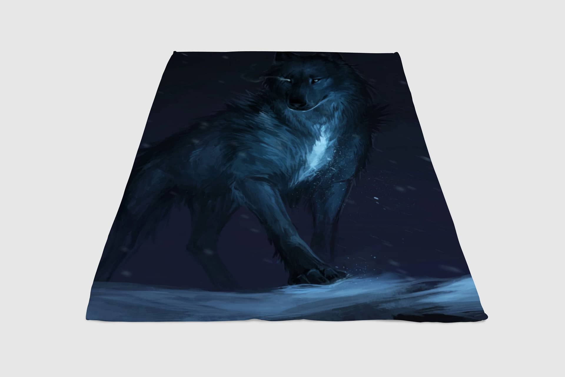 Wolf In The Dark Fleece Blanket