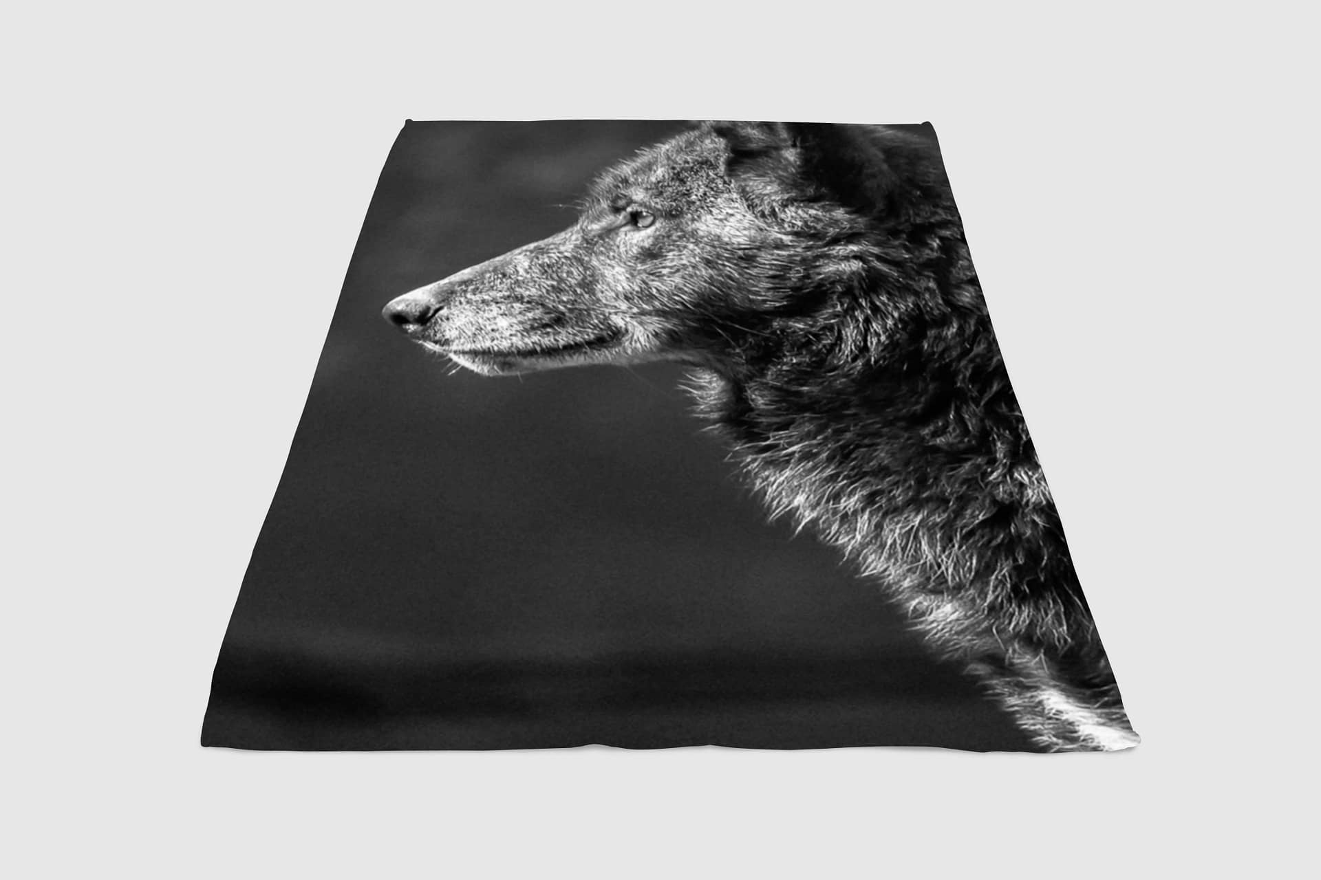 Wolf Monochrome Fleece Blanket