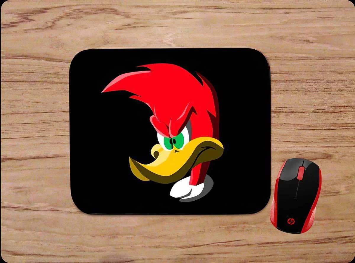 Woody Woodpecker Black Mouse Pads
