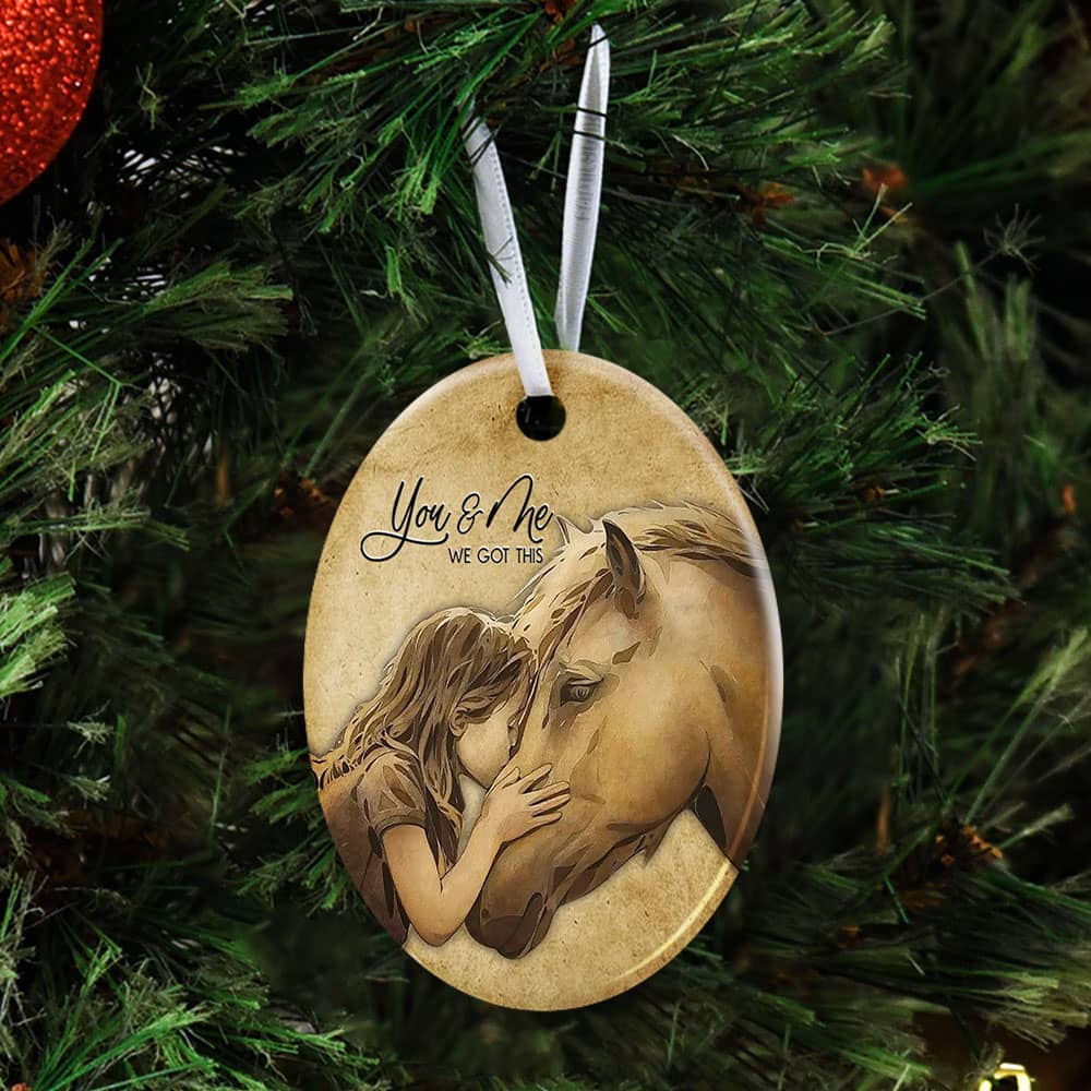 You And Me We Got This Horse Ceramic Star Ornament Personalized Gifts