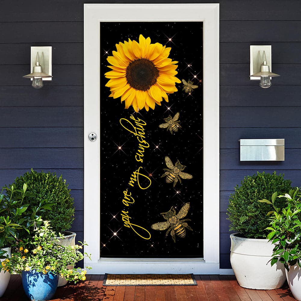 Inktee Store - You Are My Sunshine Bee Sunflower Door Cover Image