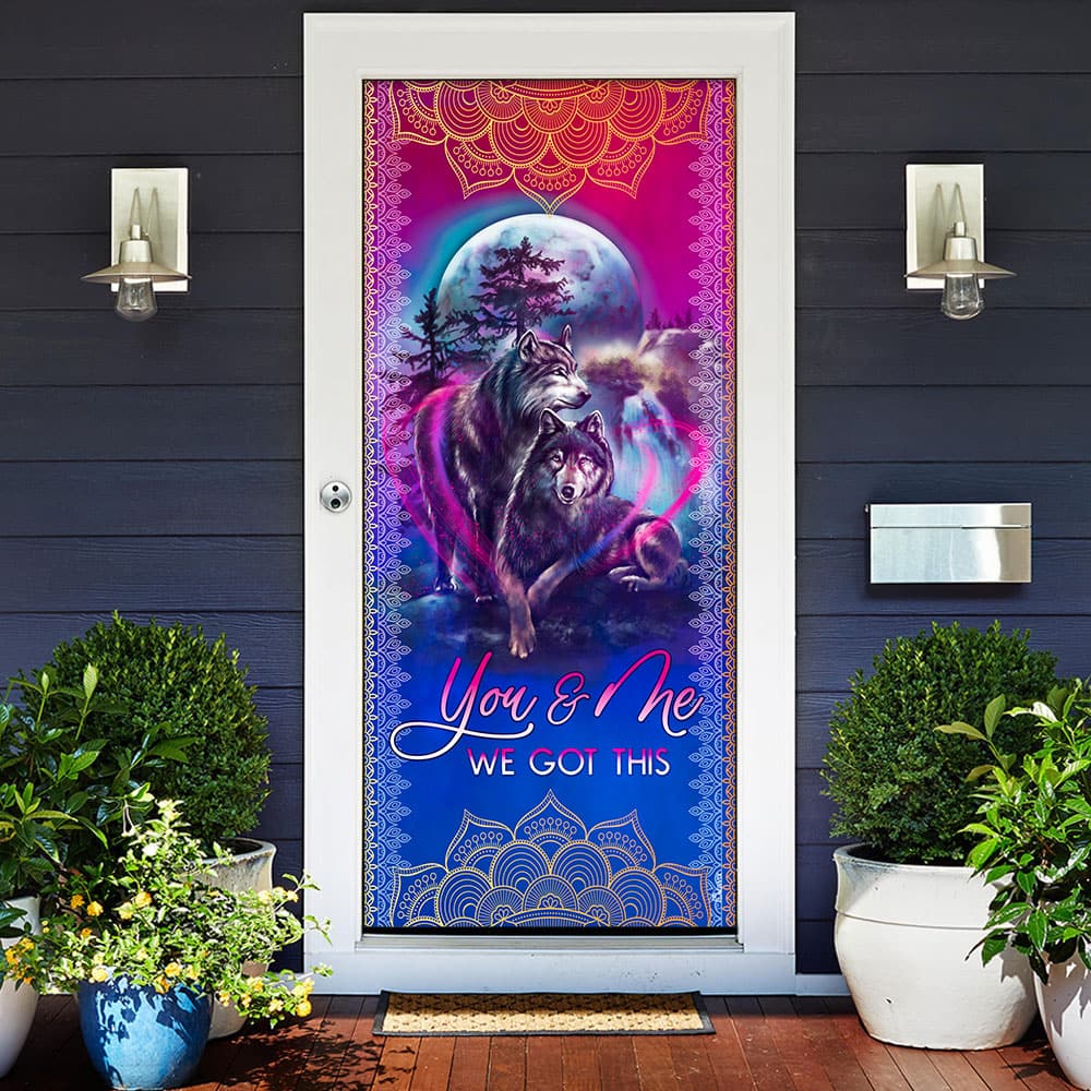 Inktee Store - You &Amp; Me We Got This Wolf Couple Door Cover Image