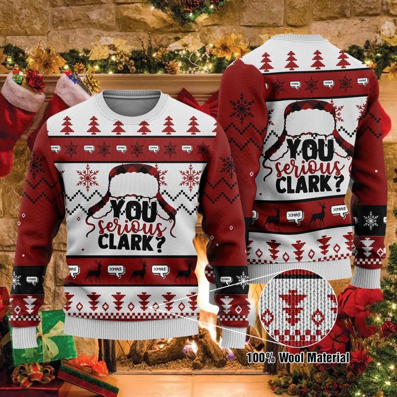 You Serious Clark Christmas 100% Wool Ugly Sweater