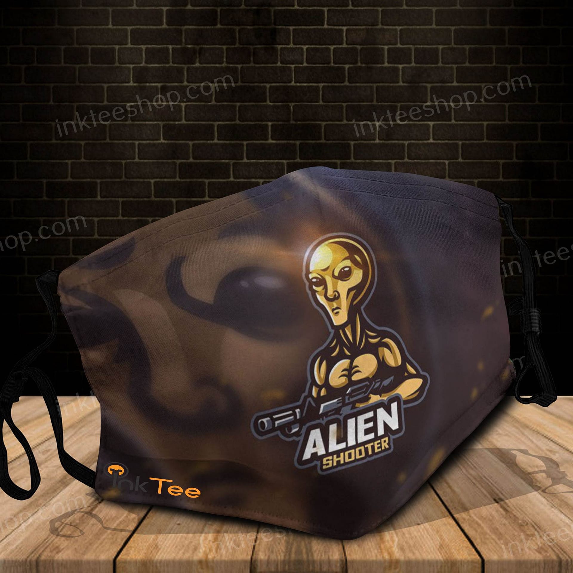 Alien Gun Mascot For Esports Fans Logo Face Mask