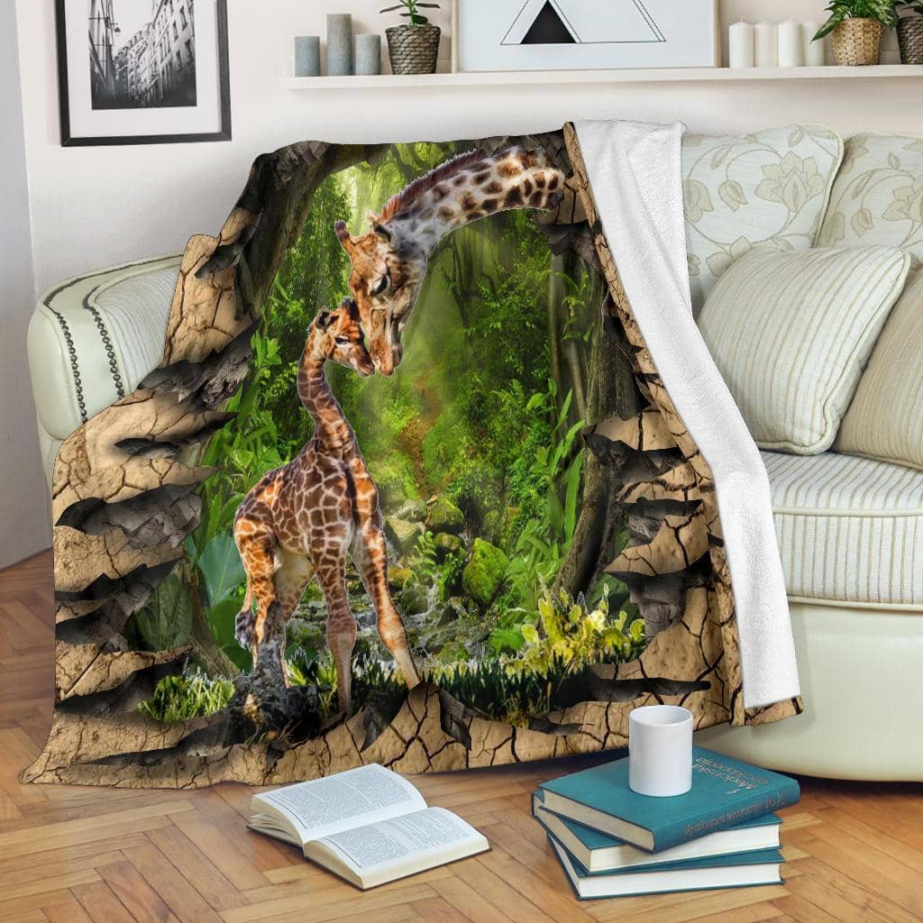 Amazon Best Seller Baby And Mom Giraffe Fleece Blanket