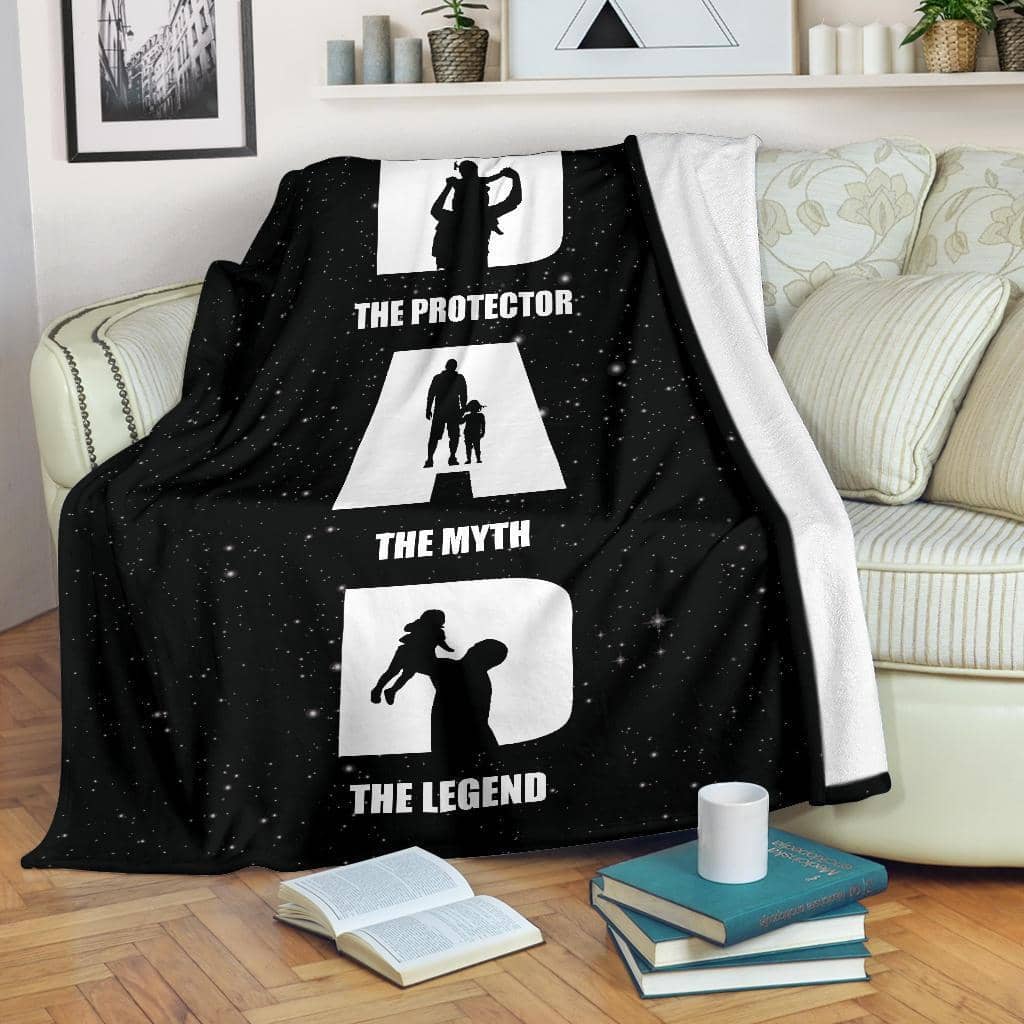 Amazon Best Seller Dad The Protector The Myth The Legend Fleece Blanket