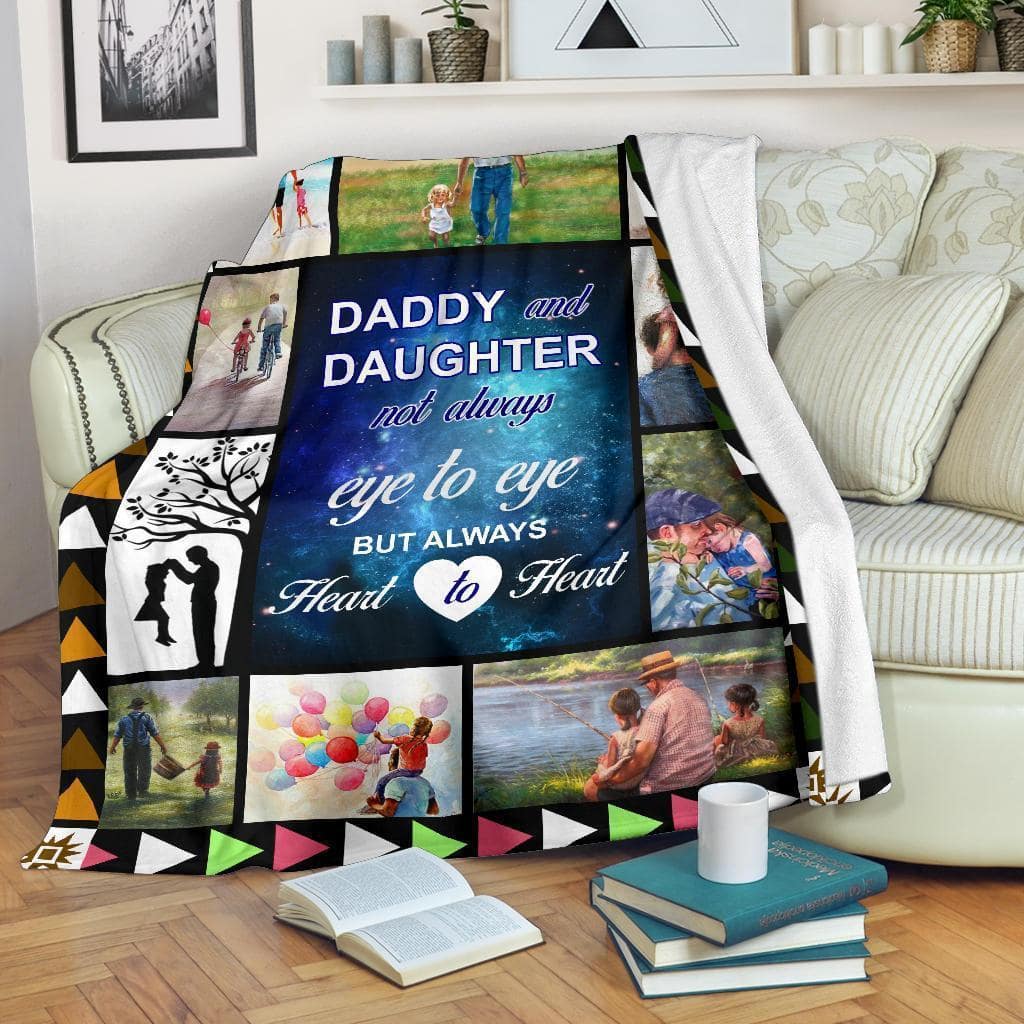 Amazon Best Seller Daddy & Daughter Heart To Heart Fleece Blanket
