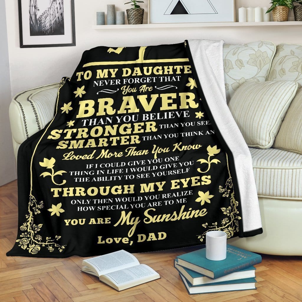 Amazon Best Seller Daughter You Are My Sunshine From Dad Fleece Blanket