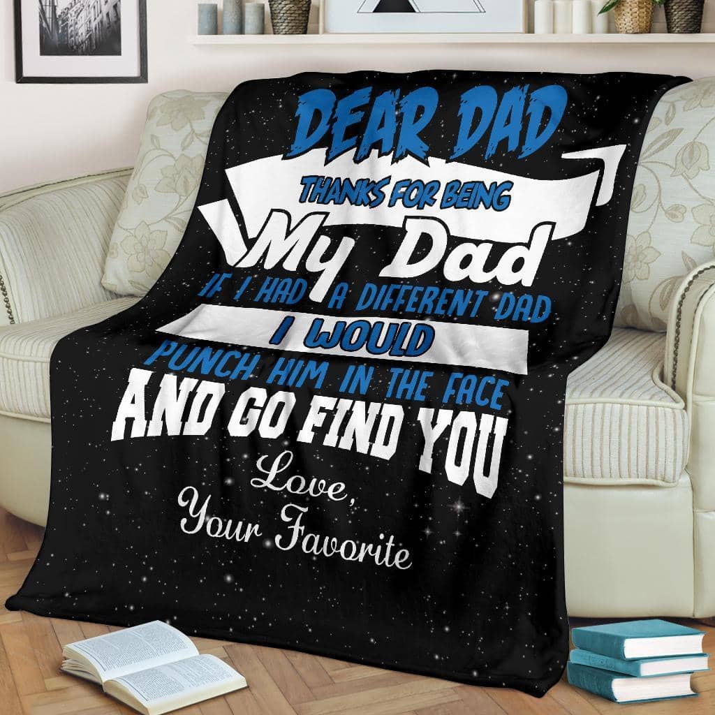 Amazon Best Seller Dear Dad Thanks Being My Dad Fleece Blanket