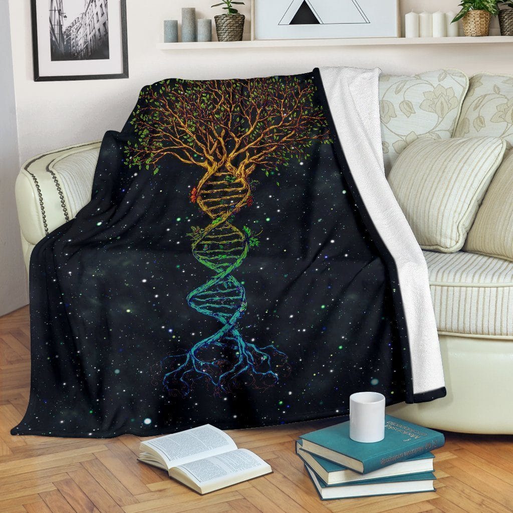 Amazon Best Seller Dna Tree Of Life Earth Lover Fleece Blanket