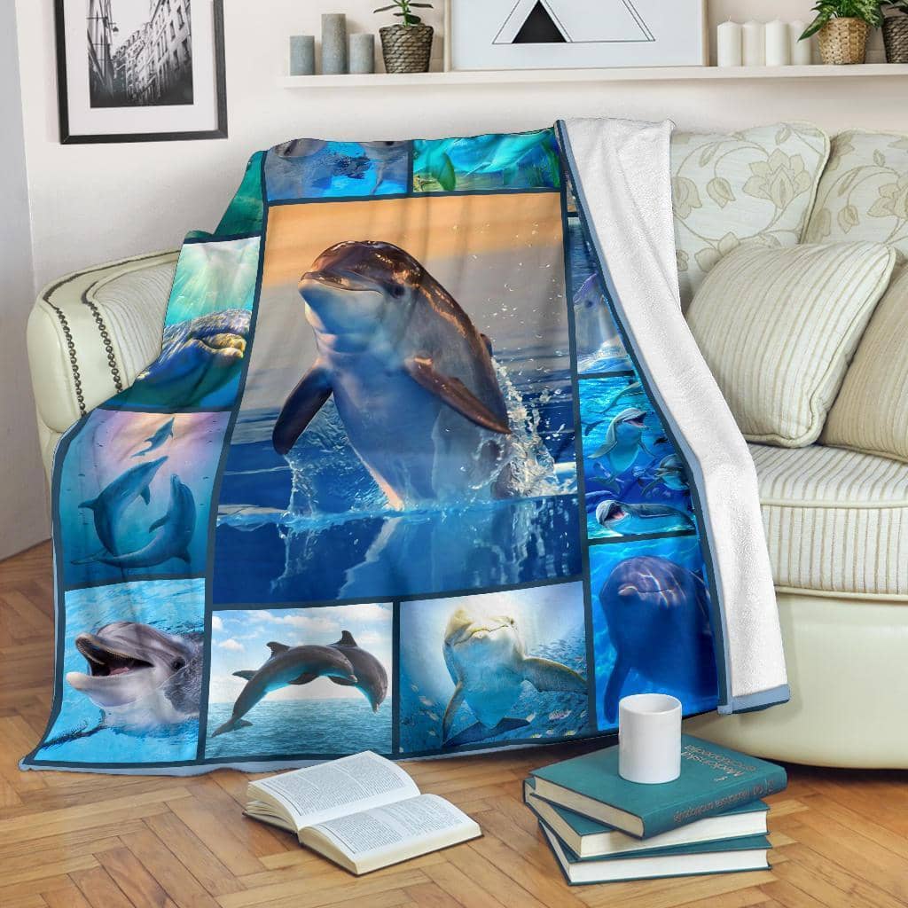 Amazon Best Seller Dolphin Idea Ocean Lover Fleece Blanket