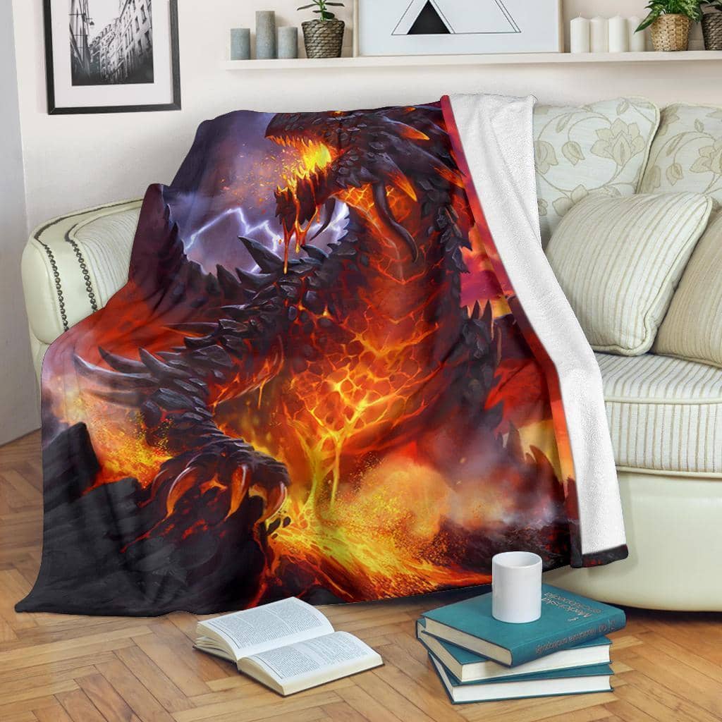 Amazon Best Seller Dragon Fire Dragon Lover Fleece Blanket