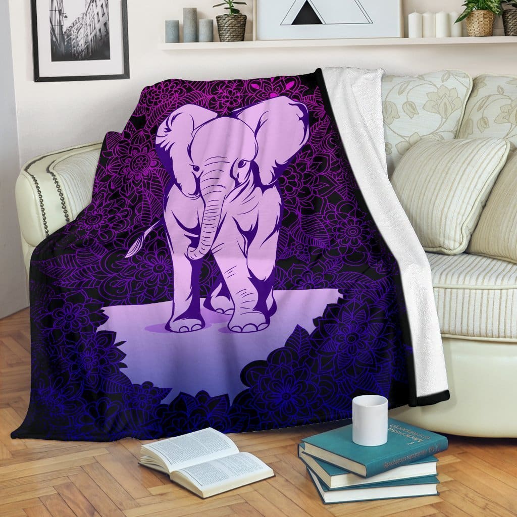 Amazon Best Seller Elephant Mandala Style Fleece Blanket