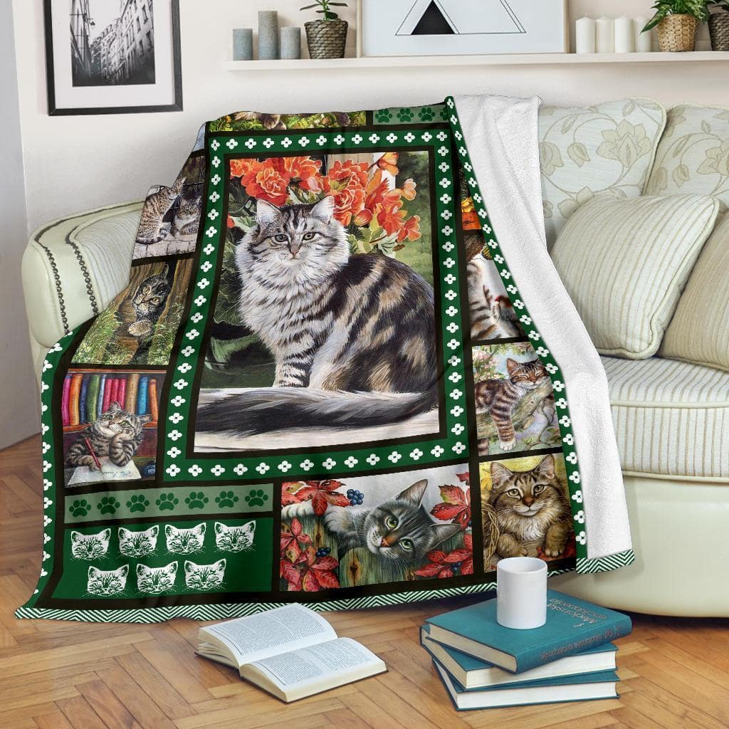 Amazon Best Seller Floral Cat Cat Lover Fleece Blanket
