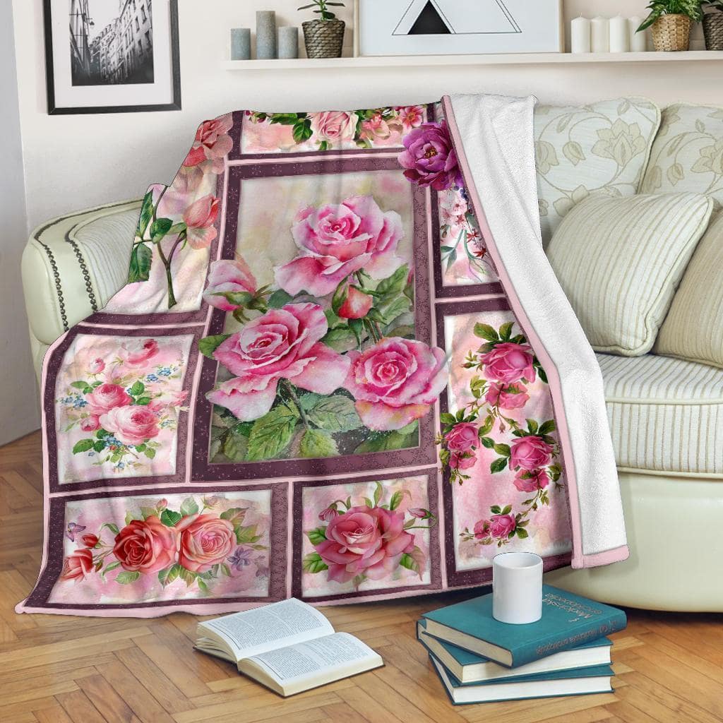 Amazon Best Seller Flower Roses Flower Lover Fleece Blanket