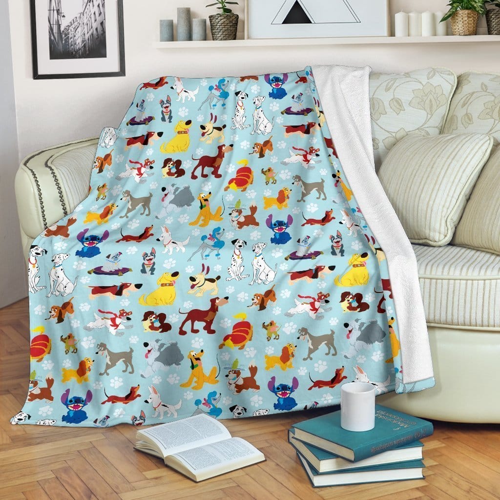 Amazon Best Seller Funny Disney Characters Dogs Fleece Blanket