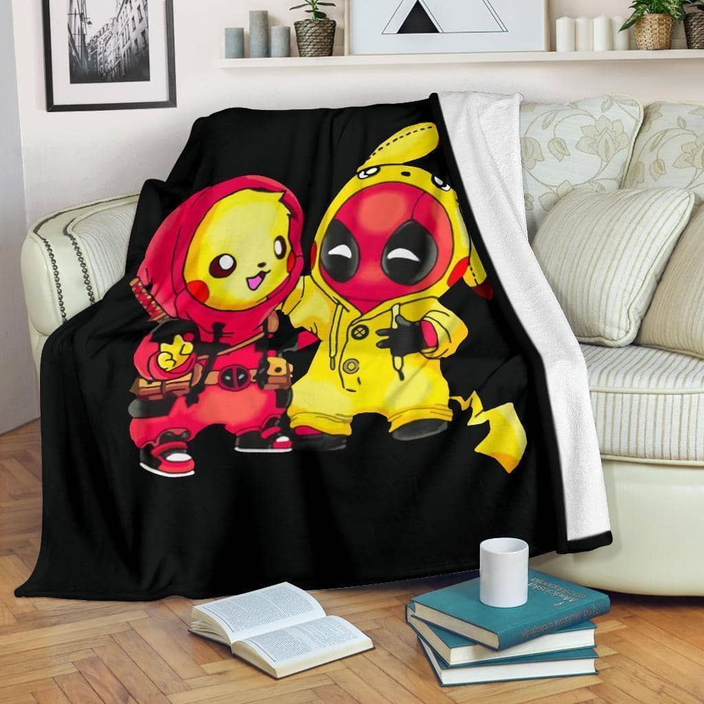 Amazon Best Seller Funny Pikachu Costume Deapool Each Other Fleece Blanket