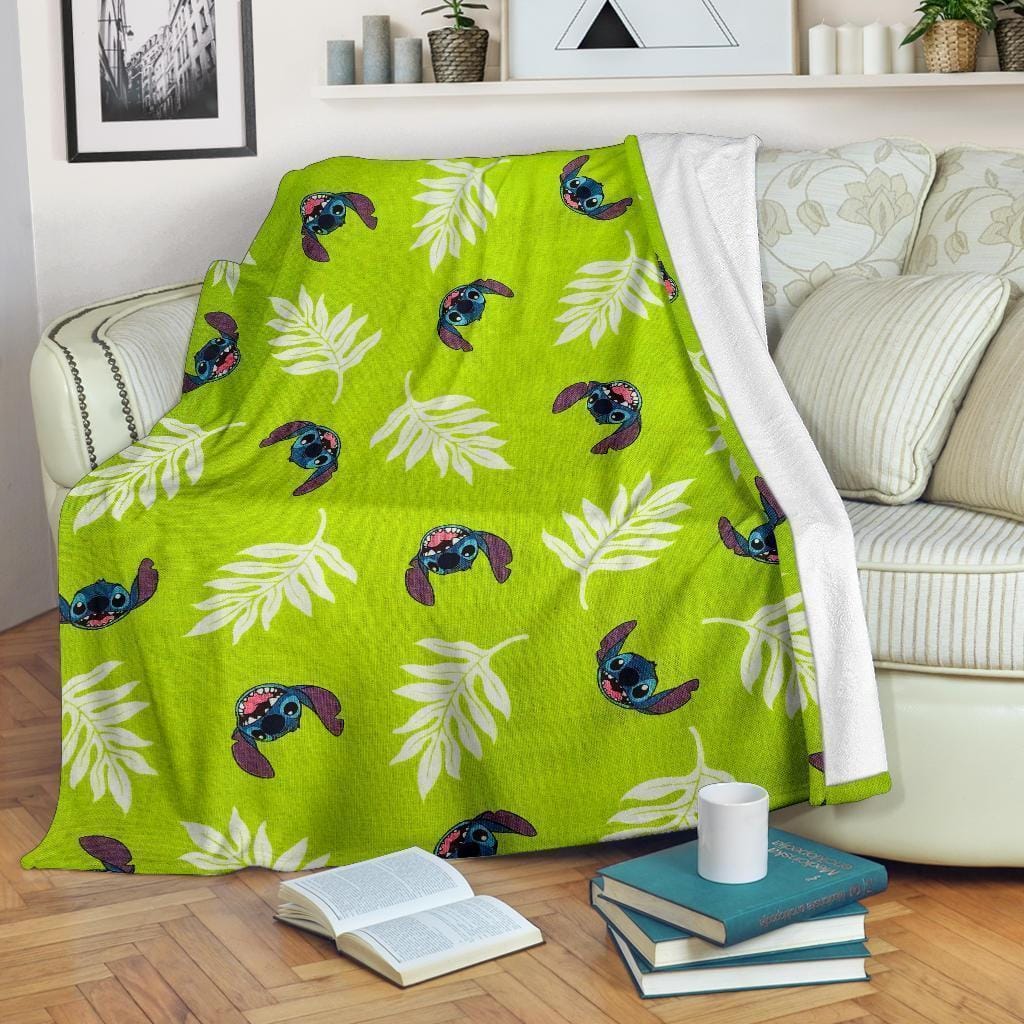 Amazon Best Seller Funny Stitch Green Fleece Blanket