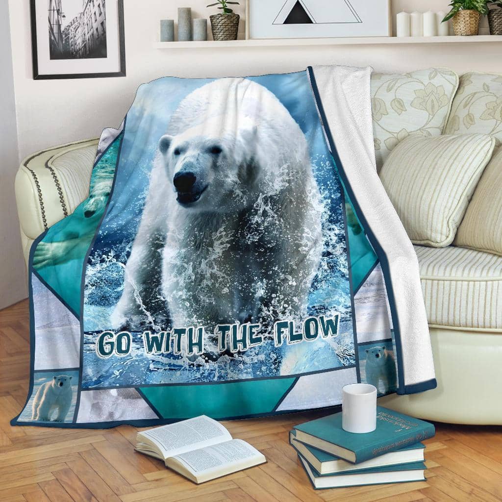 Amazon Best Seller Go With Flow Polar Bear Ocean Lover Fleece Blanket