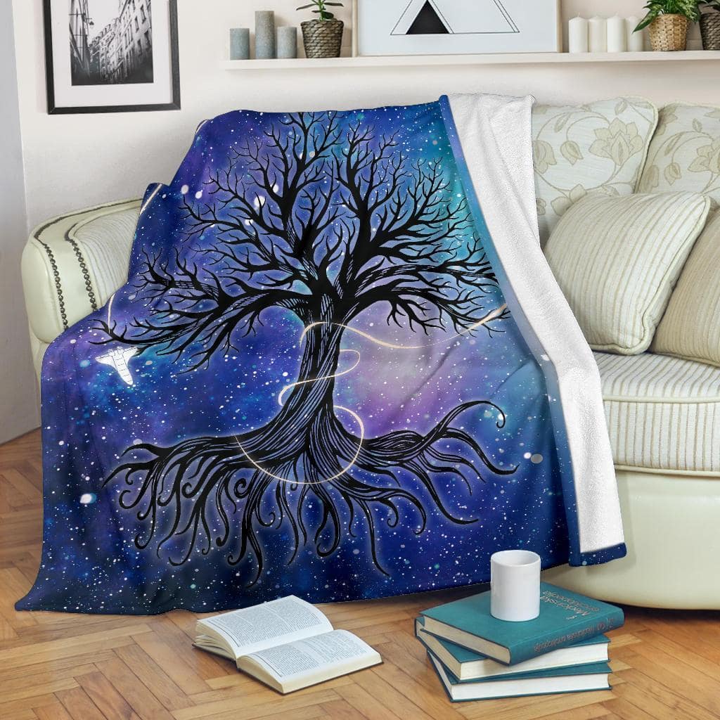 Amazon Best Seller Graphic Art Galaxy Tree Of Life Earth Lover Fleece Blanket