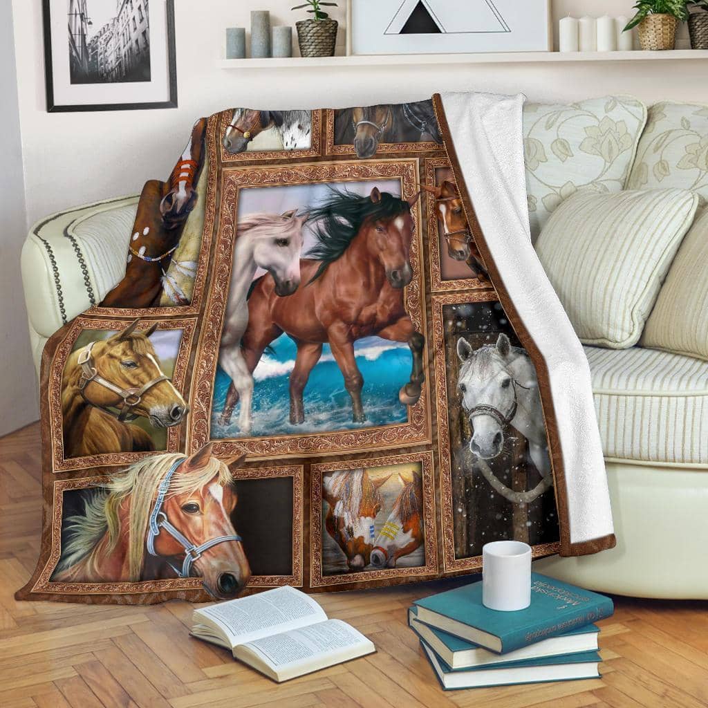 Amazon Best Seller Graphic Art Horses Horse Lover Fleece Blanket