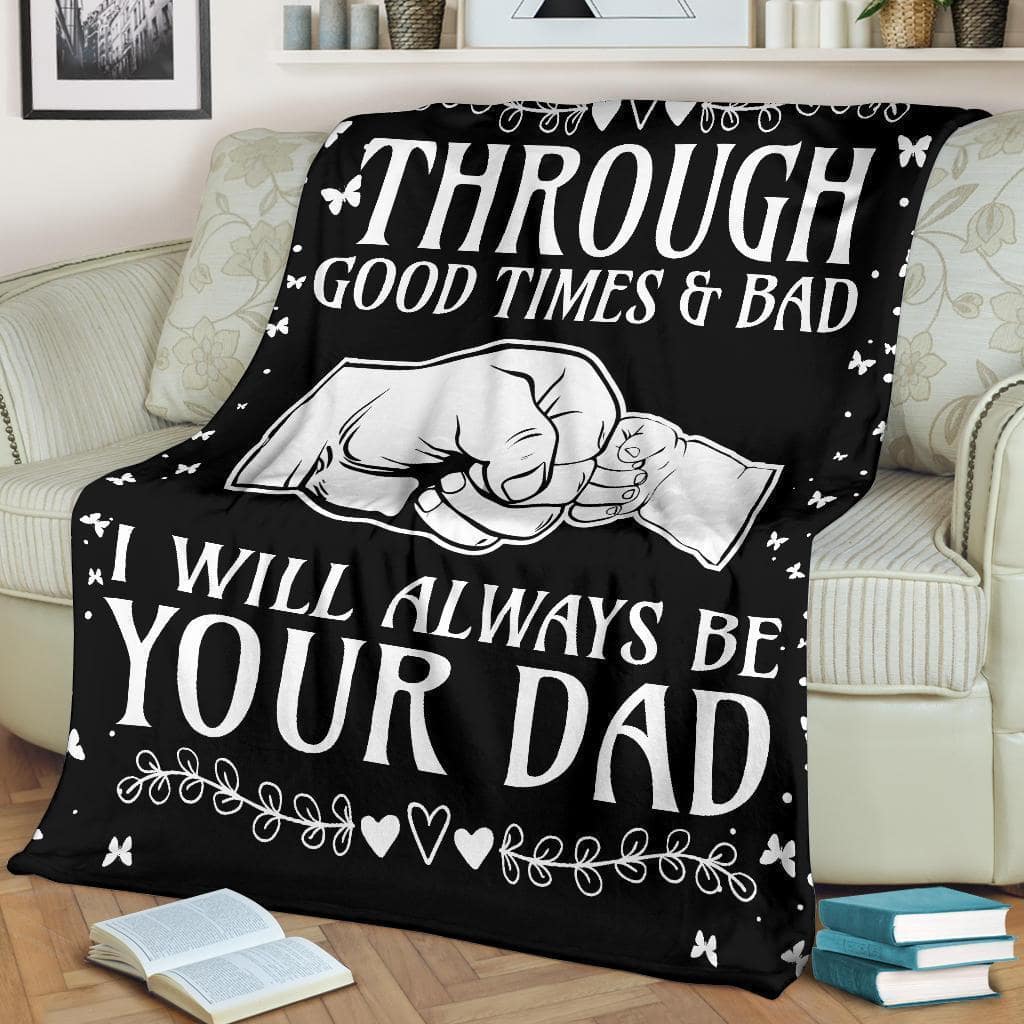 Amazon Best Seller Hand To Hand I Will Always Be Your Dad Fleece Blanket