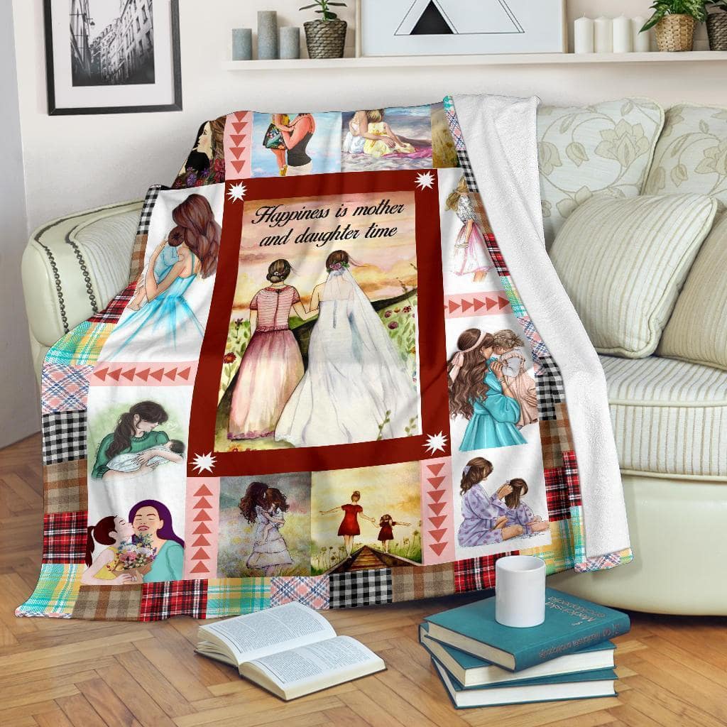 Amazon Best Seller Happiness Is Daughter &Amp; Mother Time Fleece Blanket