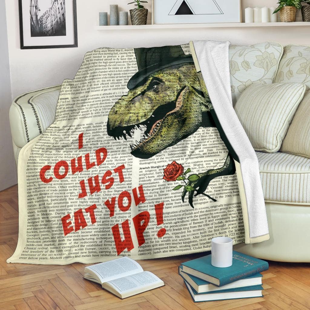 Amazon Best Seller I Could Just Eat You Up T-rex Fleece Blanket