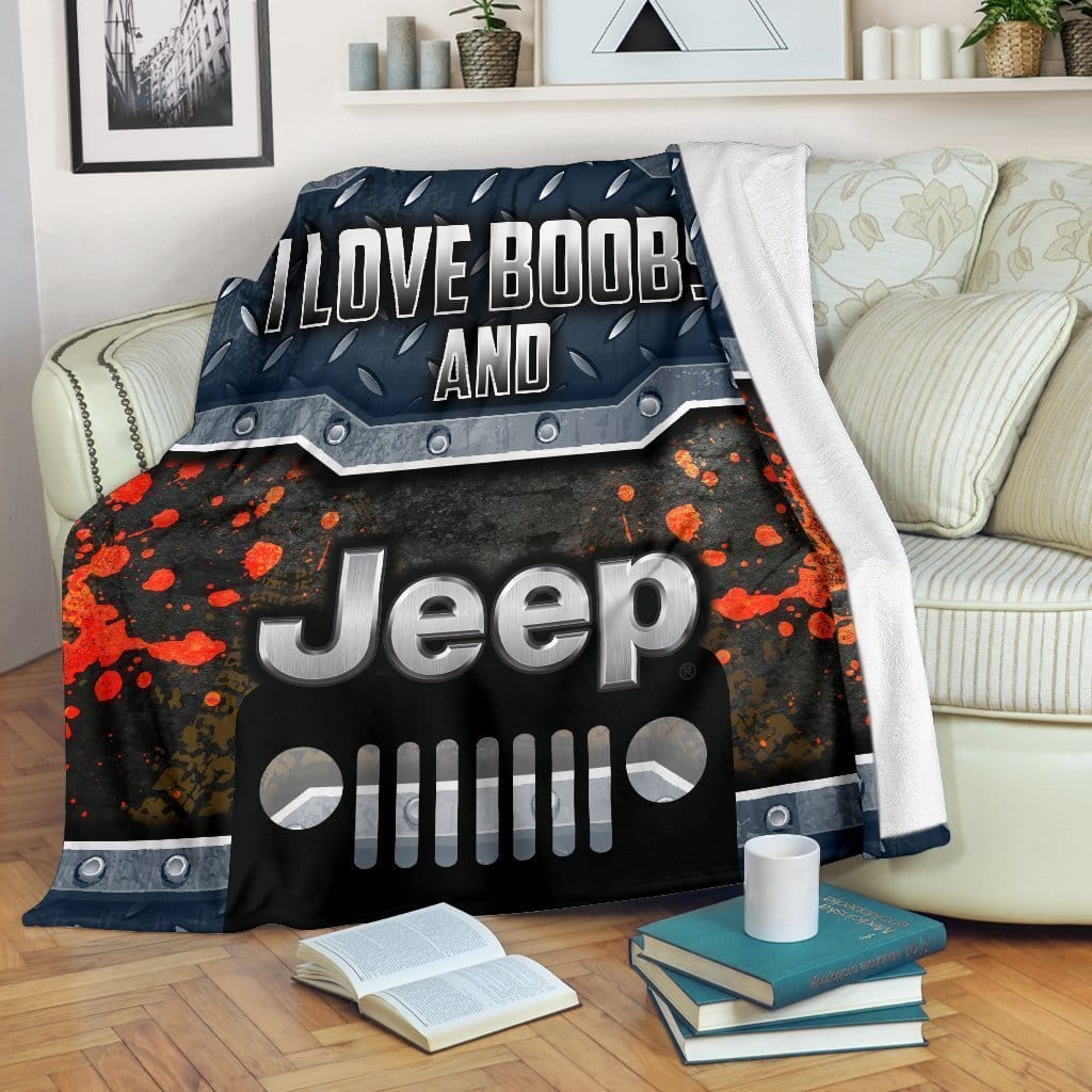 Amazon Best Seller I Love Boobs And Jeep Jeep Lover Fleece Blanket