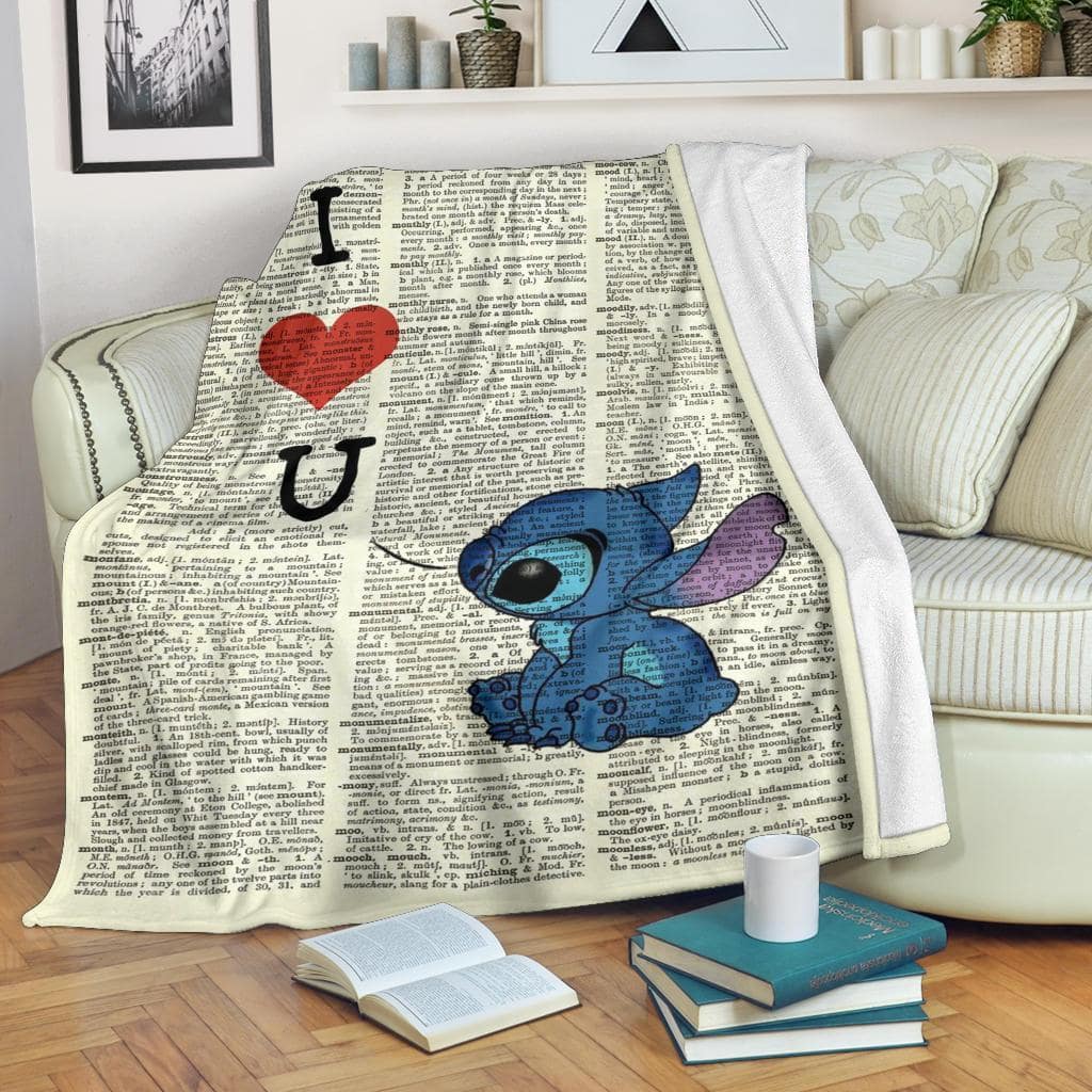 Amazon Best Seller I Love You Stitch Fleece Blanket