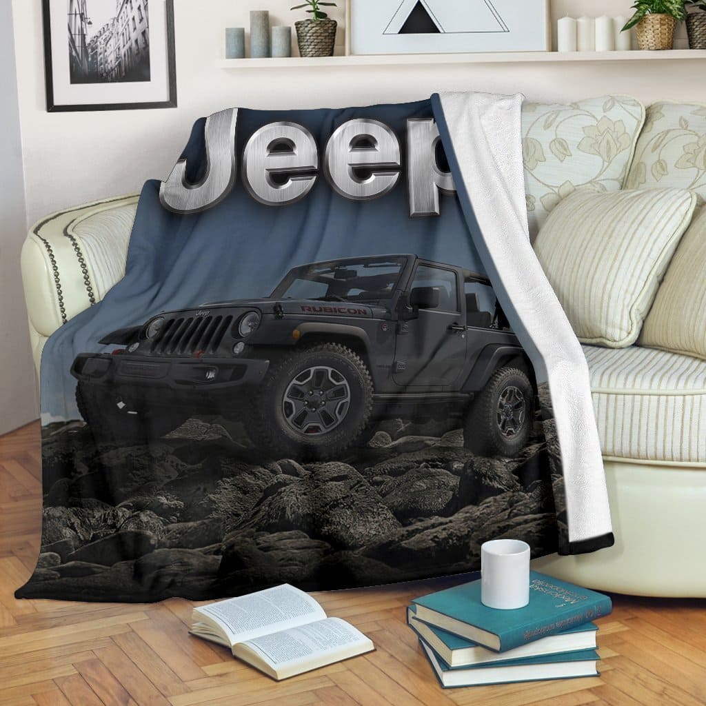 Amazon Best Seller Jeep Funny Who Loves Jeep Fleece Blanket