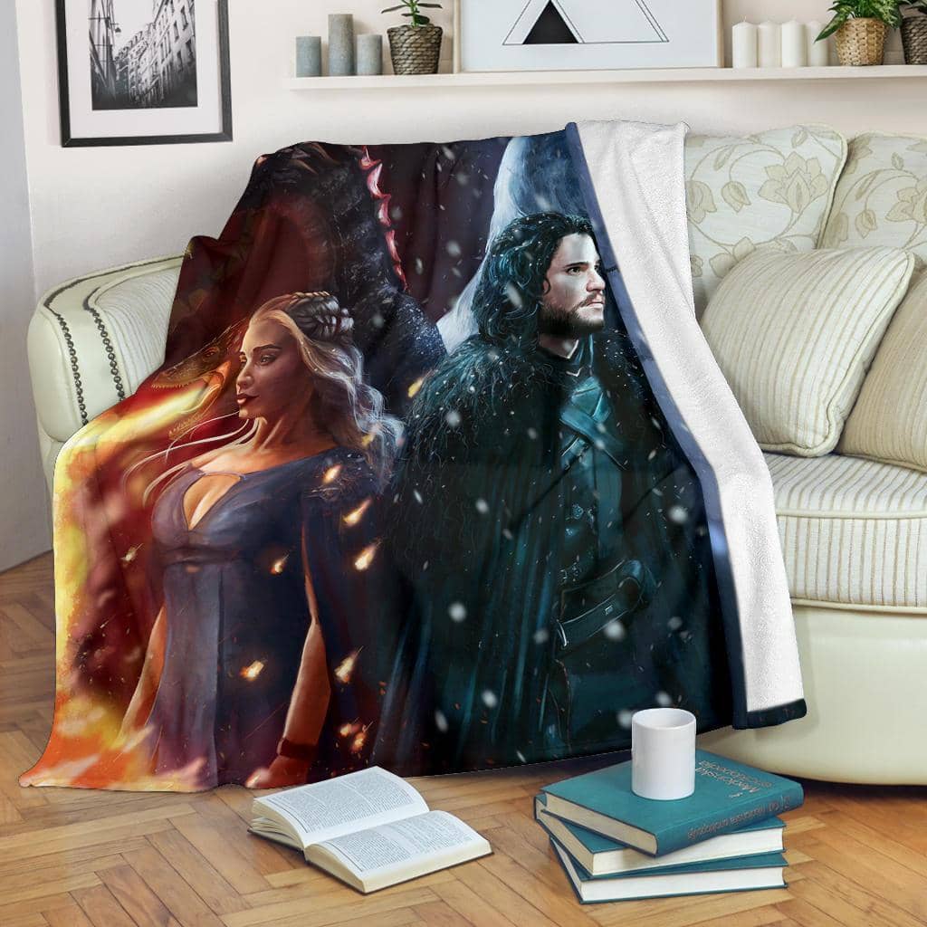 Amazon Best Seller Jon Snow And Mother Of Dragon Fleece Blanket