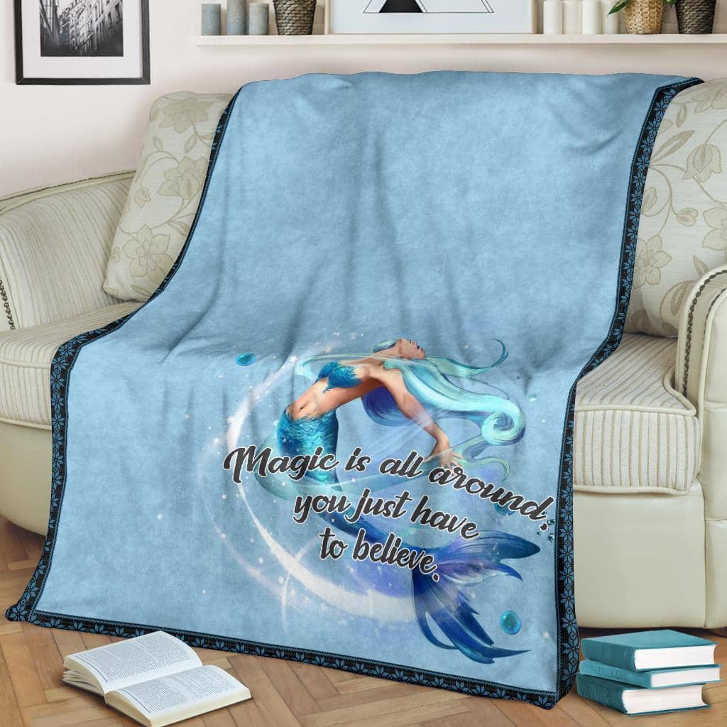 Amazon Best Seller Just Have To Believe Mermaid Mermaid Lover Fleece Blanket