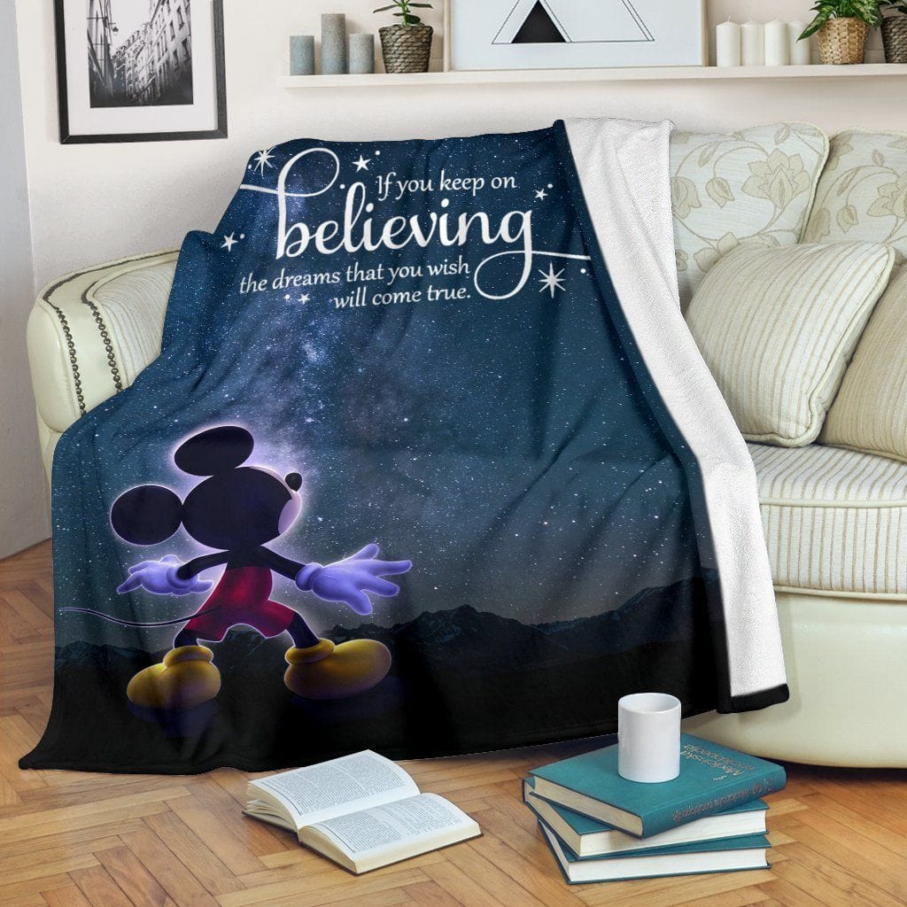 Amazon Best Seller Keep On Believing Mickey Mouse Fleece Blanket