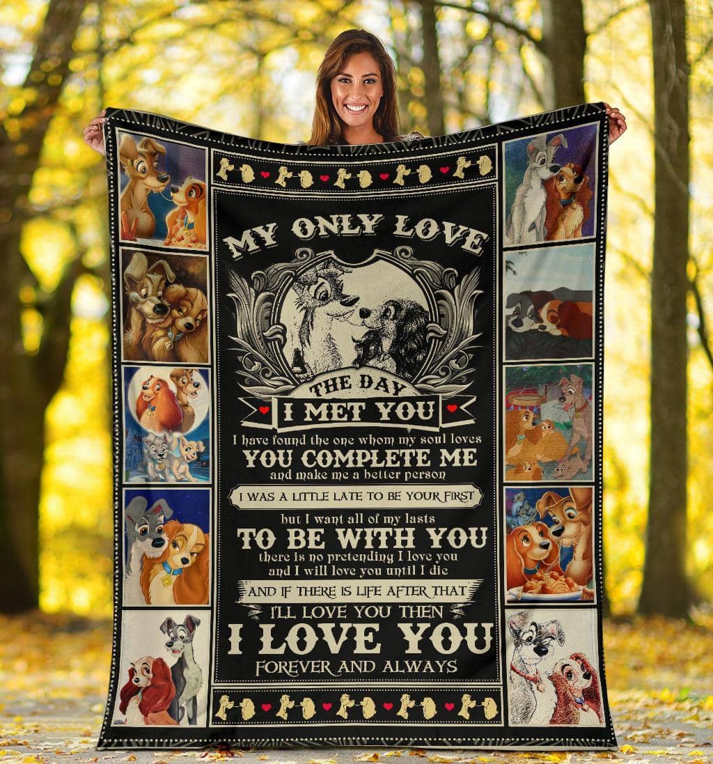 Amazon Best Seller Lady And The Tramp My Only Love The Day I Met You Fleece Blanket