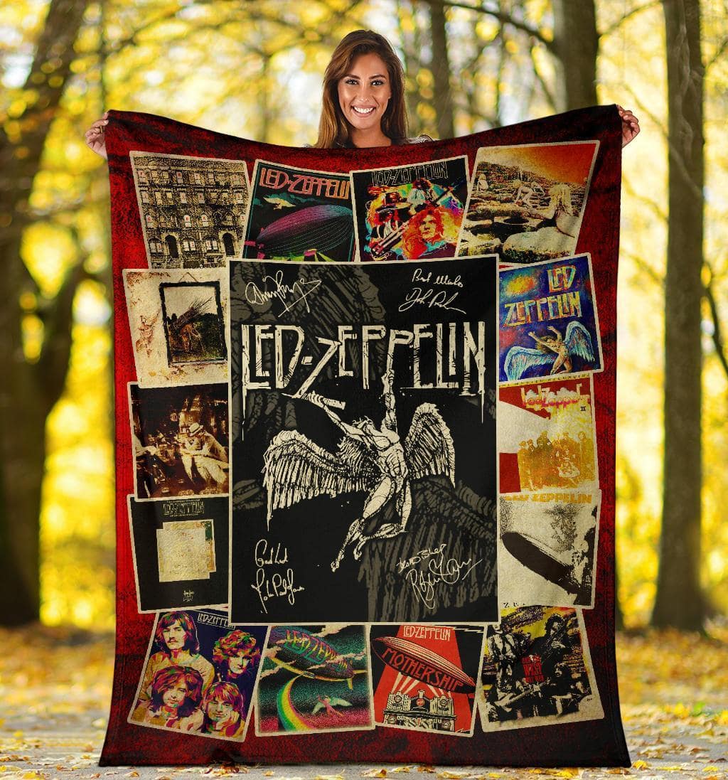 Amazon Best Seller Led Zeppelin Rock Band Idea Fleece Blanket
