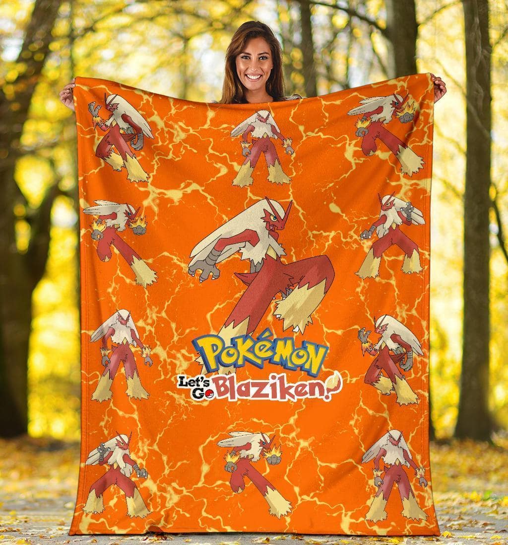 Amazon Best Seller Let's Go Blaziken Pokemon Fleece Blanket
