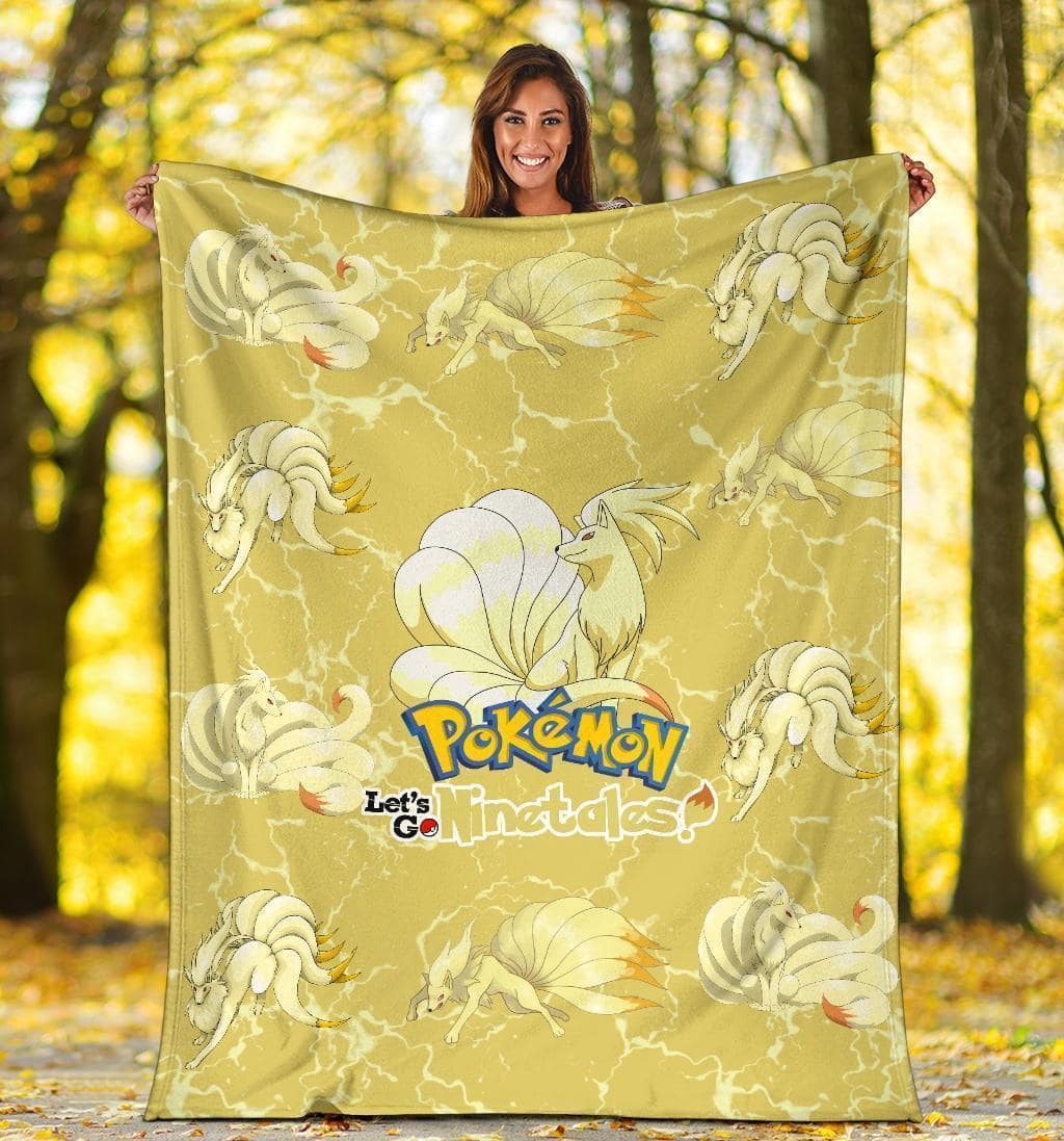 Amazon Best Seller Let'S Go Ninetales Pokemon Funny Fleece Blanket